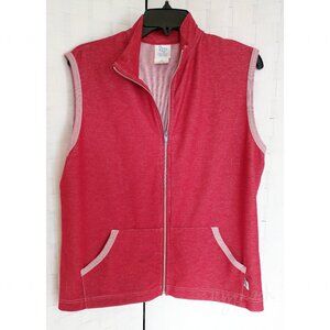 Weekenders Vest Medium Red Vintage 90s Preppy Coastal Grandma Lagenlook Classic